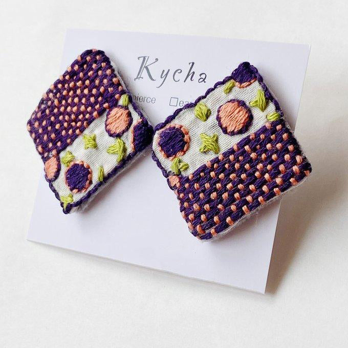 [Kycha] 日本手作刺繡耳環 （只限耳夾）