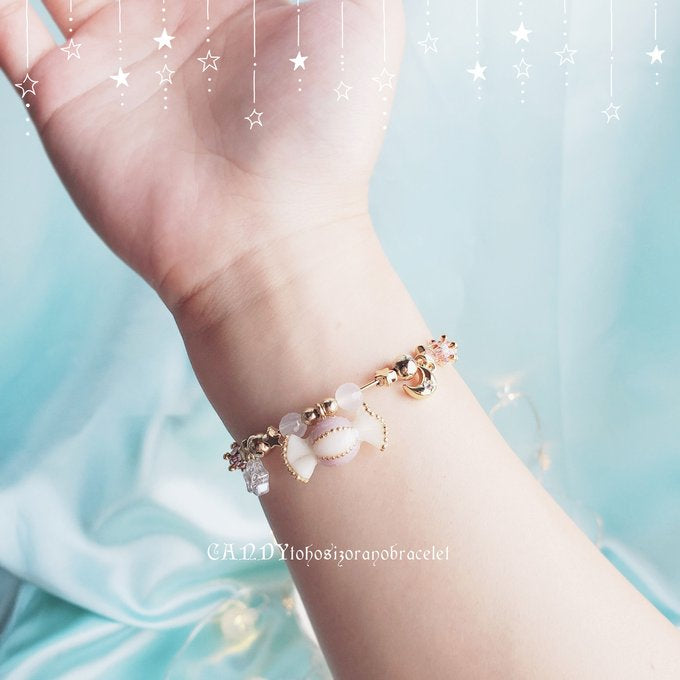 [merurin] Japanese Handmade Resin Candy Bracelet, Purple