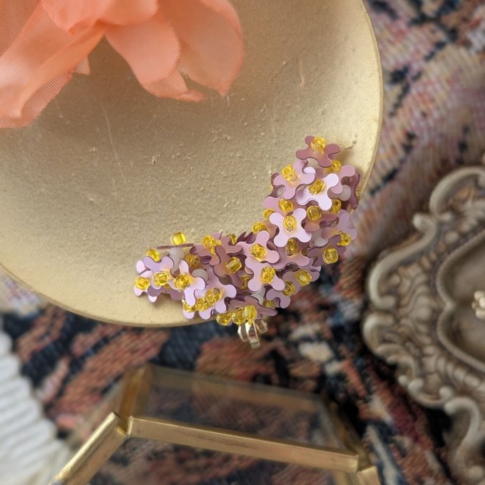 [laSoeur] Japanese Handmade Beads Embroidery Nonohana Ear Cuff, Purple