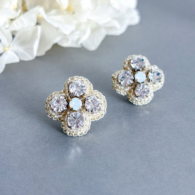 [Bell] Japanese Handmade Silver Flower Earrings
