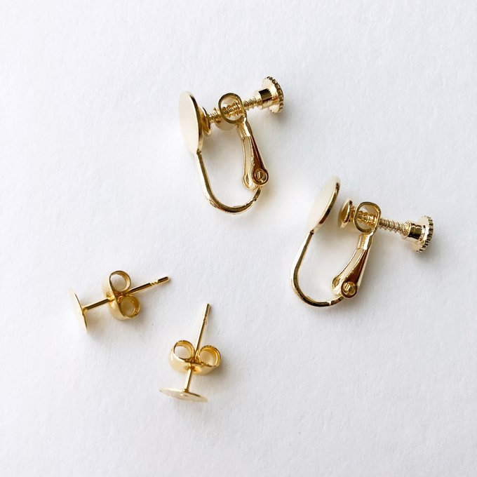 [kemi no iro] Japanese Handmade Heart Beads Earrings, White
