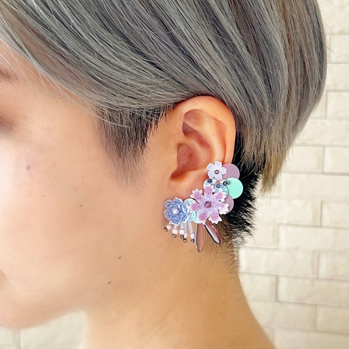 [kooco kirari] Japanese Handmade Giraffe Deluxe Earrings, Purple