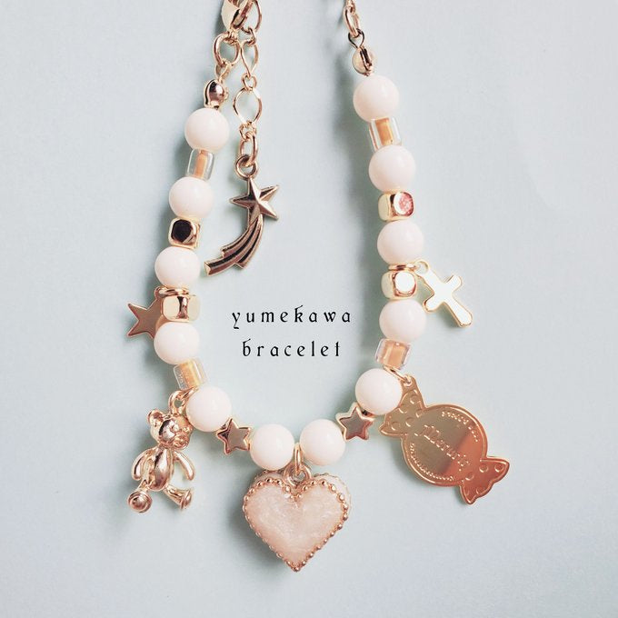 [merurin] Japanese Handmade Resin Heart Bracelet, White