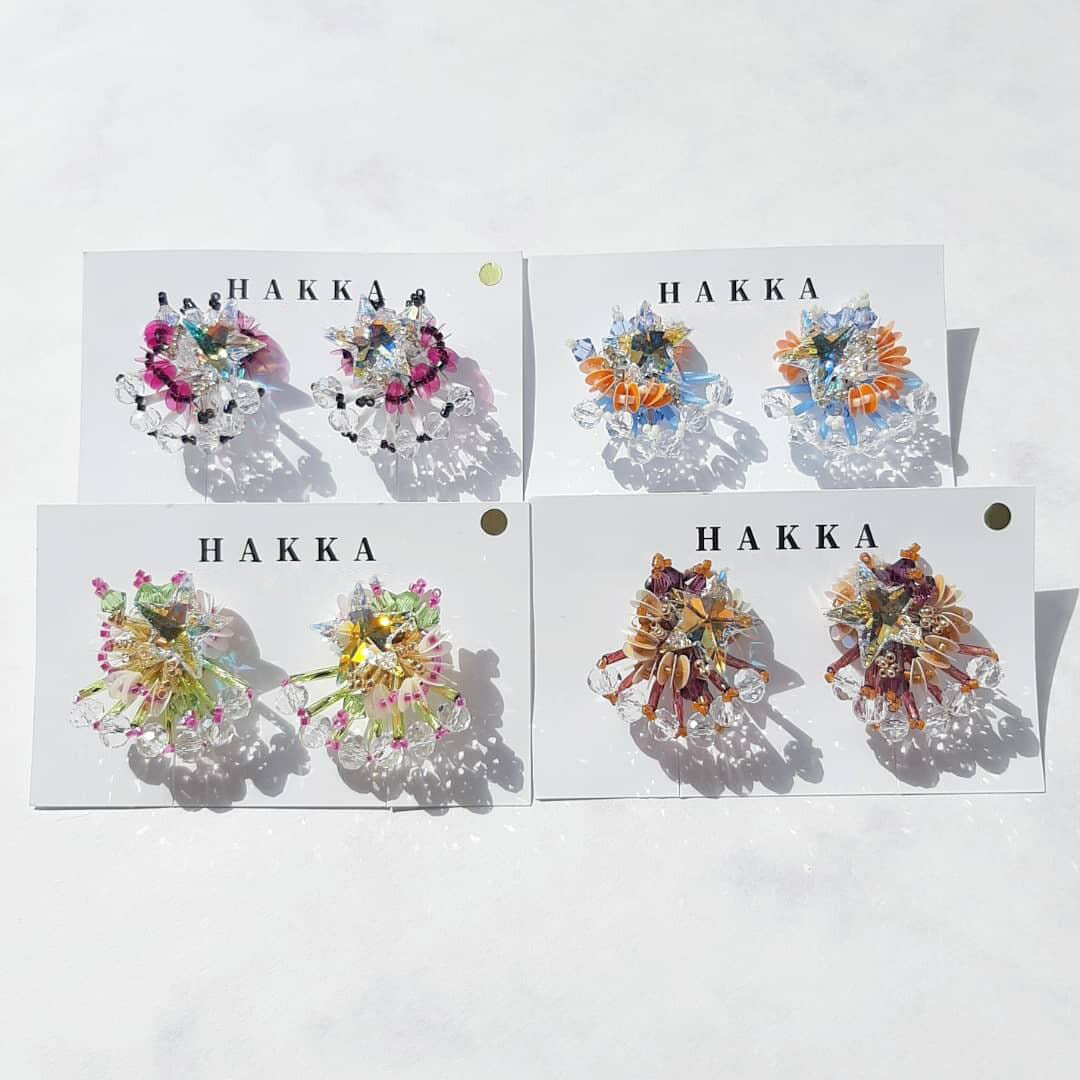 [HAKKA] Japanese Handmade Shun Beads Earrings, Green