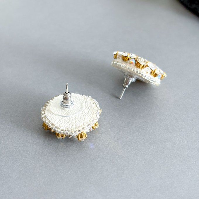 [Bell] Japanese Handmade Crystal Beads Earrings