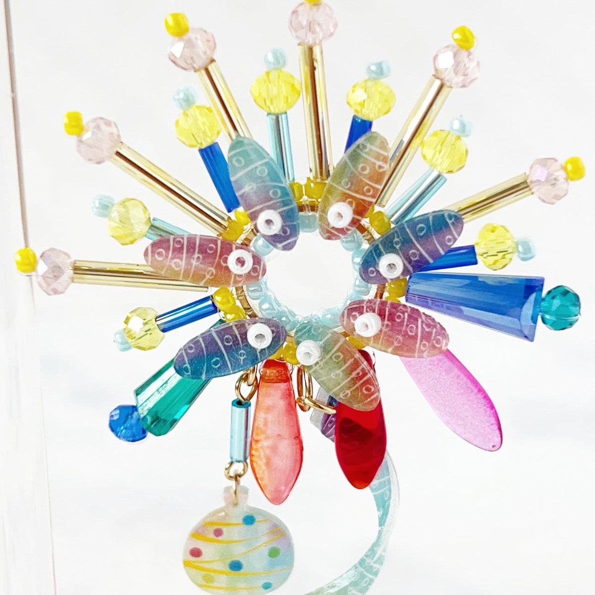 [kooco kirari] Japanese Handmade Firework Earrings, Red