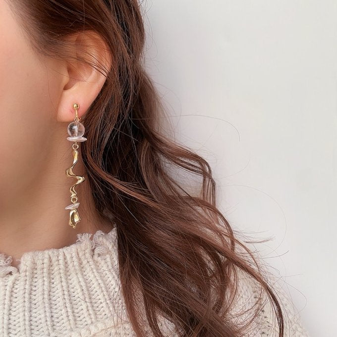 [la mue] Japanese Handmade Beads & Pearls Earrings, Gold