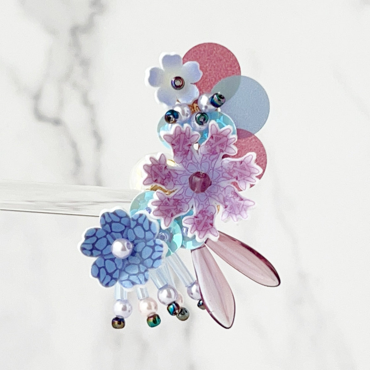 [kooco kirari] Japanese Handmade Giraffe Deluxe Earrings, Purple